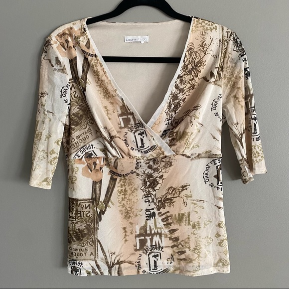Laura Studio Neutral Print Nylon Shirt - Picture 1 of 6